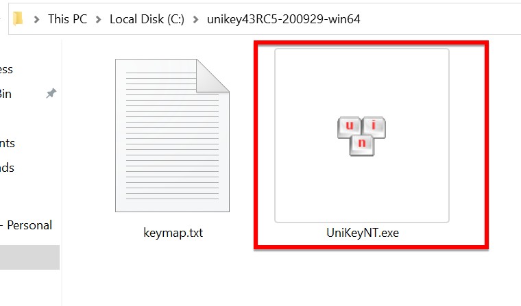 Bạn mở công cụ UnikeyNT.exe lên