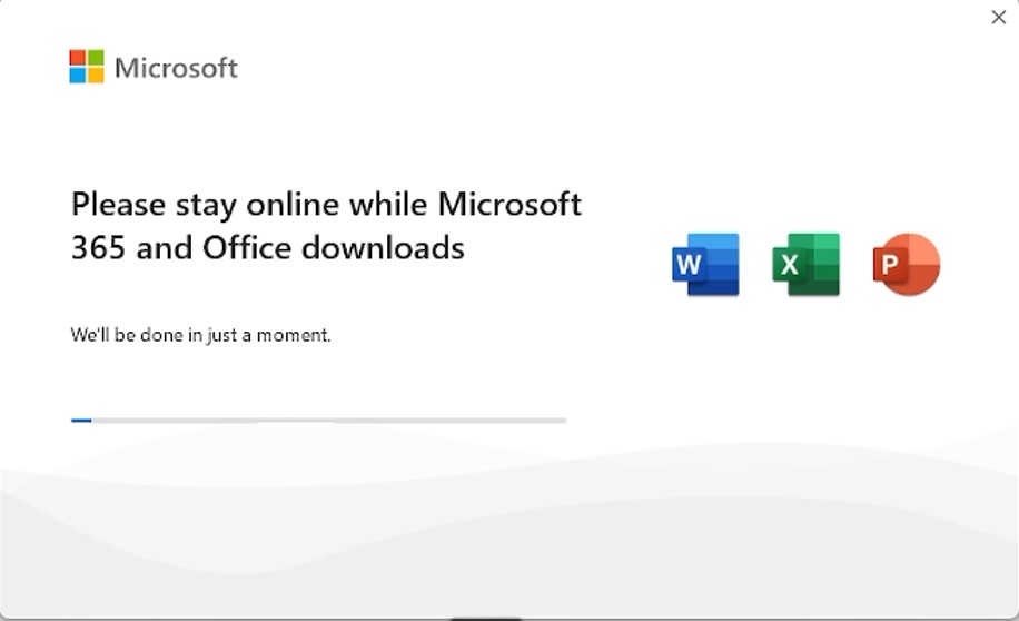 Quá Trình Cài Office 365 đang Diễn Ra