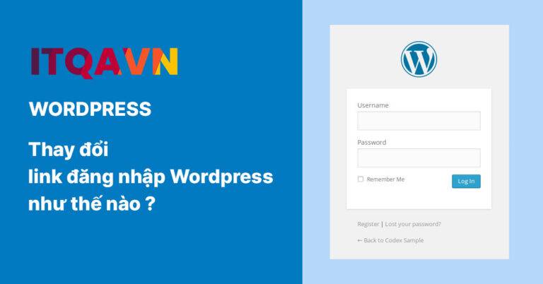 Thay đổi link đăng nhập Wordpress