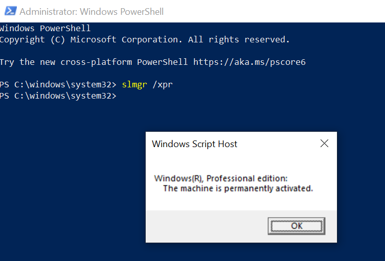 Bảng Windows Script Host thông báo thông tin bản quyền Win 10, Win 11