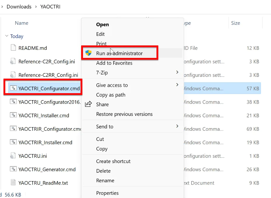 Bạn Chạy File YAOCTRI_Configurator Với Quyền Admin