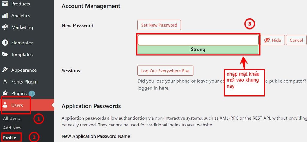 Bạn Chọn Vào Set New Password để đổi Mật Khẩu WordPress Website