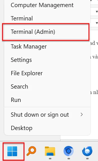 Bạn Chọn Vào Terminal (Admin) Hoặc Powershell (Admin)
