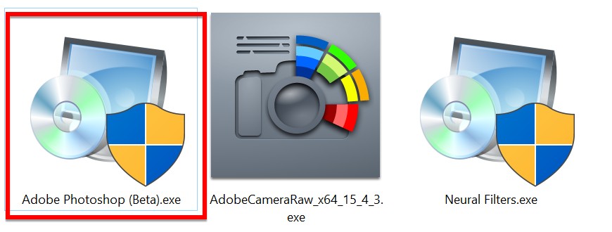 Bạn chọn vào file Adobe Photoshop (Beta).exe