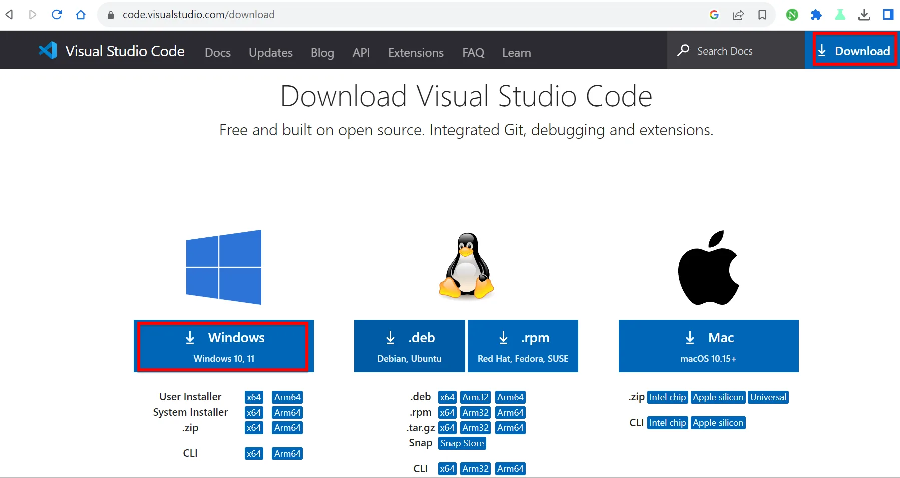 Bạn Chọn Vào Nút Windows để Tải Xuống Visual Studio Code Cho Windows