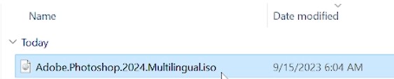 Bạn Mở File Cài đặt Photoshop 2024.iso Lên
