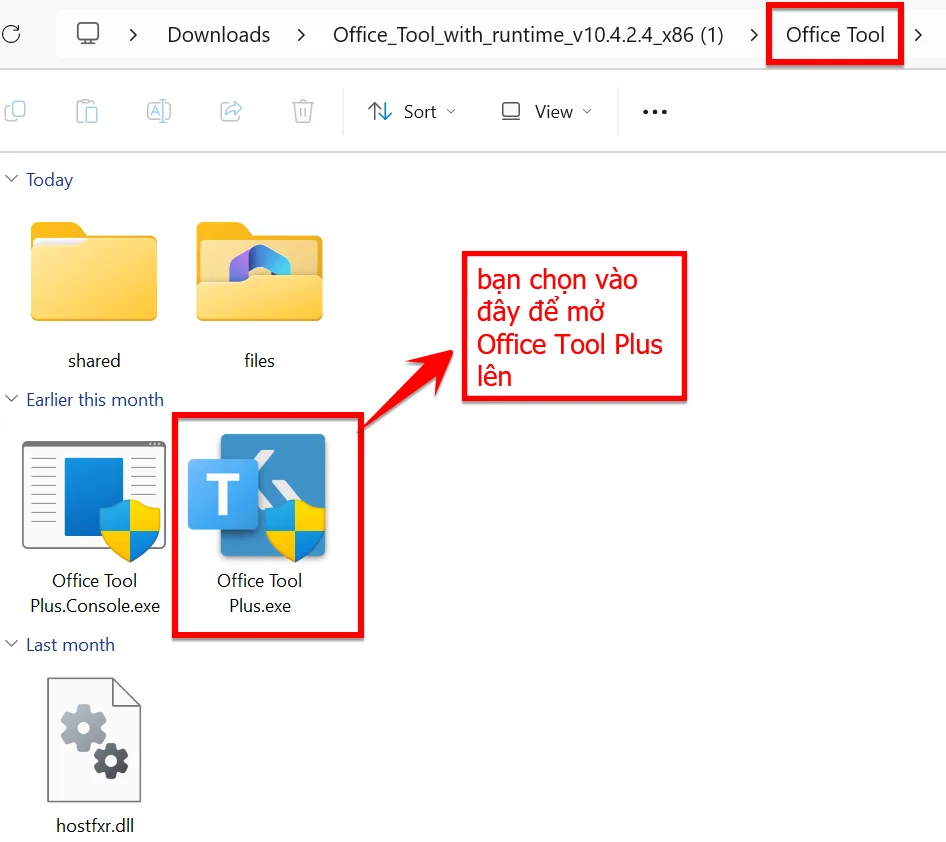 Bạn Mở Thư Mục Office Tool Và Chọn Vào Office Tool Plus.exe để Mở Công Cụ Office Tool Plus Lên