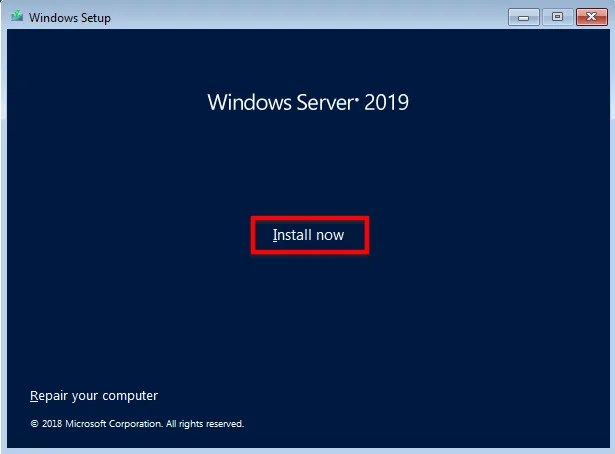 Bạn Nhấn Install Now để Bắt đầu Cài đặt Windows Server 2019 Trên Vmware