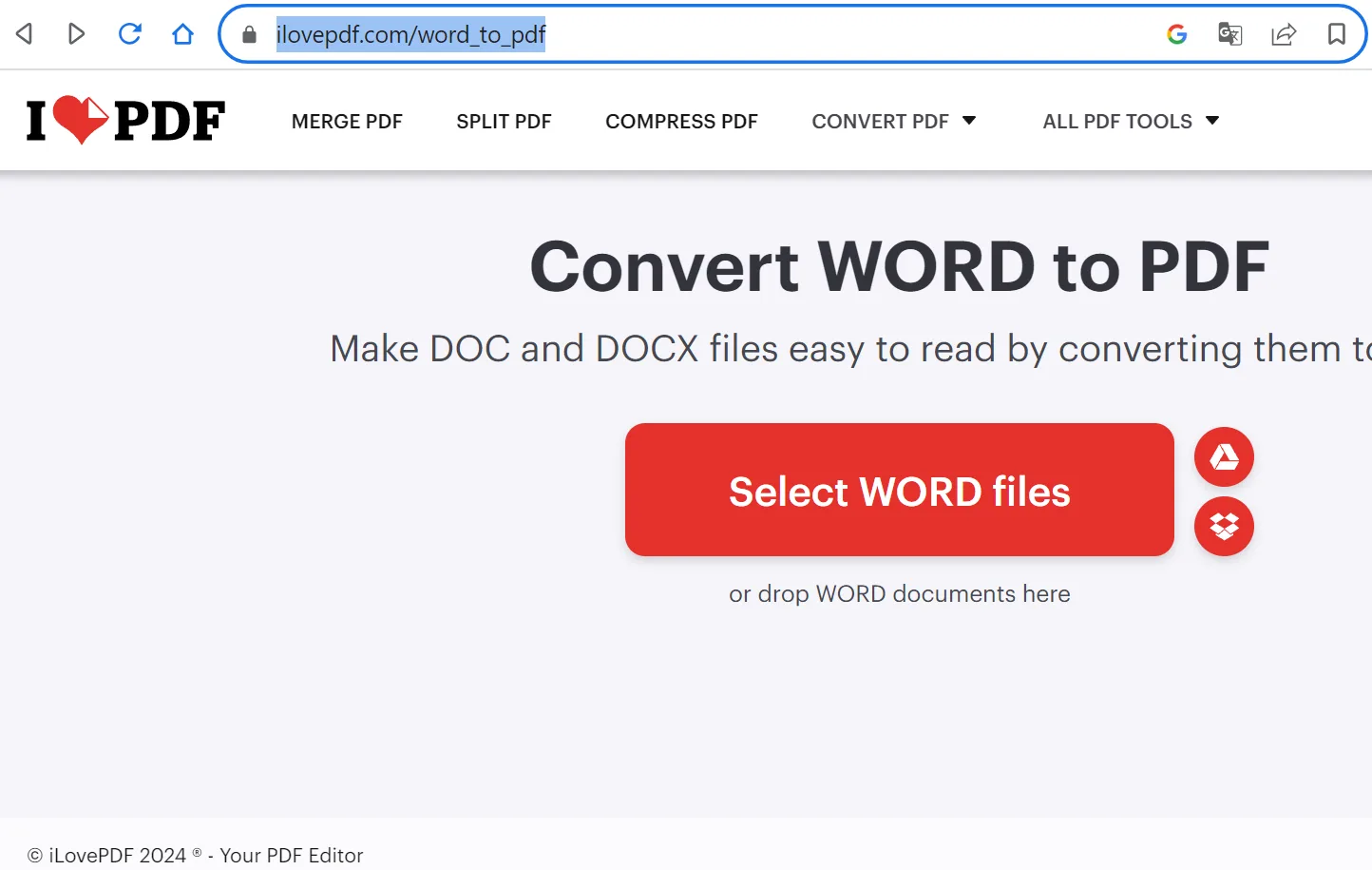 Bạn Nhấn Select Word Files để Chọn File Word