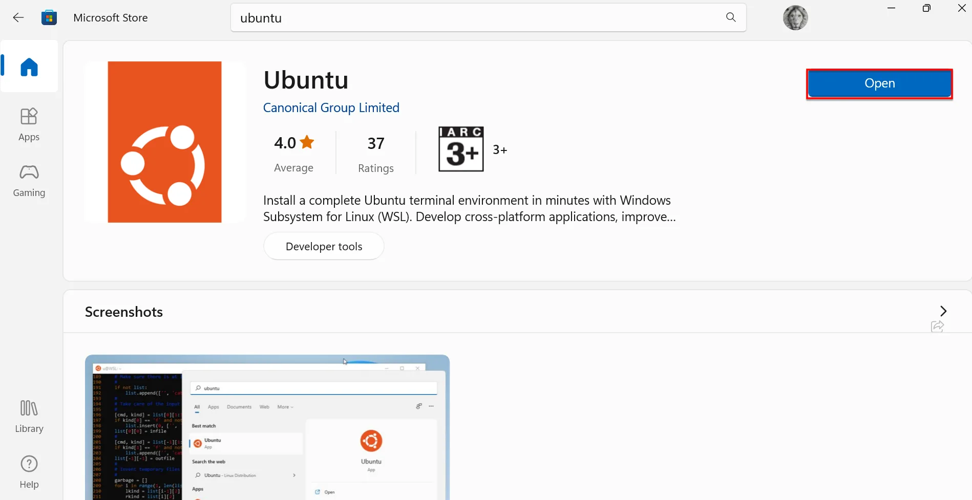 Bạn Nhấn Chọn Open để Mở Ubuntu Trên Windows 11, Windows 10