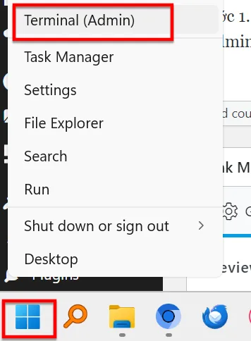 Bạn Nhấn Phải Chuột Lên Biểu Tượng Windows Và Chọn Terminal (Admin)