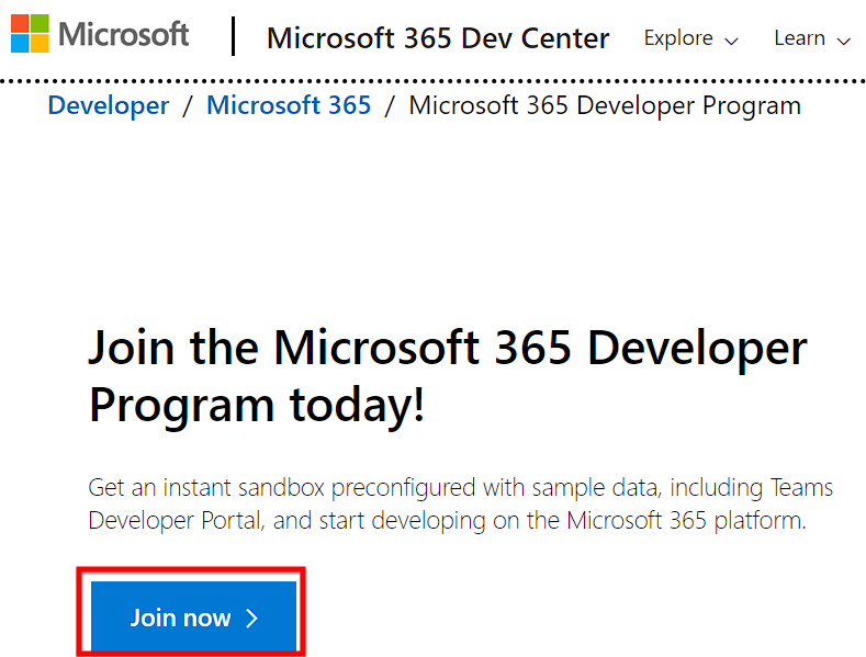 Bạn Nhấn Vào Join Now để Tham Gia Chương Trình Microsoft 365 Developer