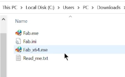 Bạn nhấn vào file Fab.exe hoặc Fab_x64.exe để mở công cụ lên