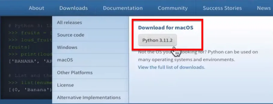 Bạn Nhấn Vào Nút Download để Tải Python Về Máy Macbook Của Mình