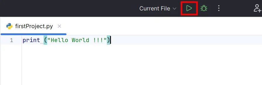 Bạn Nhấn Vào Nút Run Của Dự án Python đầu Tiên
