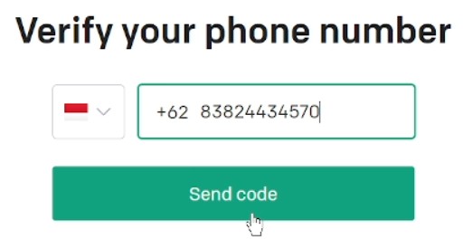 Bạn nhập số điện thoại vào khung và nhấn Send Code để nhận mã 