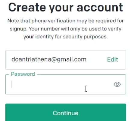 Bận nhập thông tin mật khẩu vào khung Password 