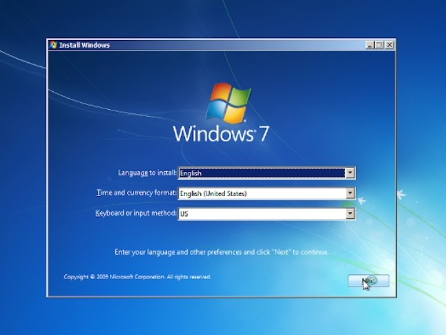 Bảng Install Windows Của Windows 7
