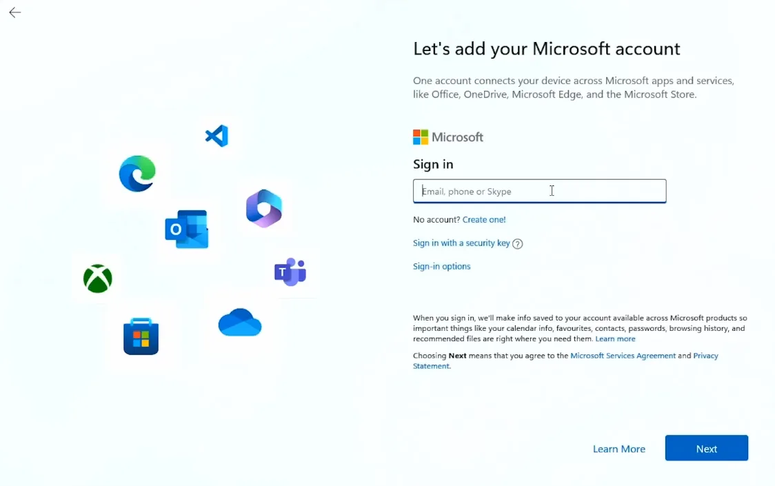 Bảng Let's Add Your Microsoft Account Xuất Hiện Bạn Nhập Thông Tin Username Và Password Sau đó Nhấn Next để Tiếp Tục