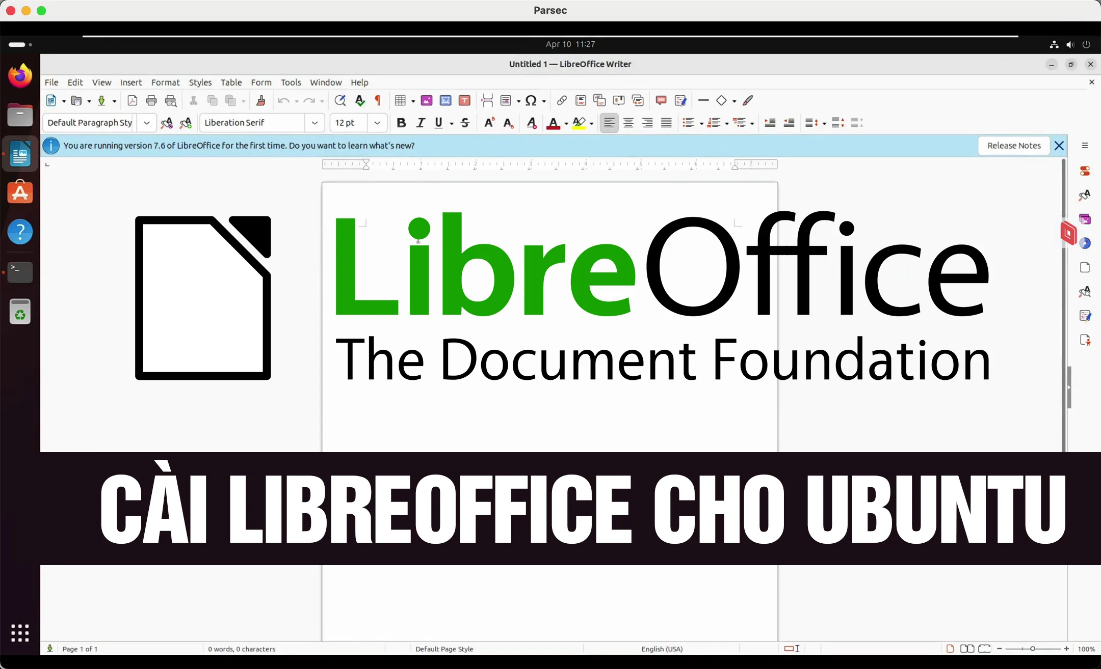 Cai LibreOffice cho Ubuntu
