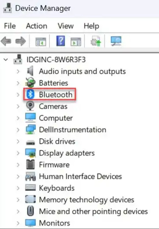 Chú ý mục Bluetooth trong Device Manager