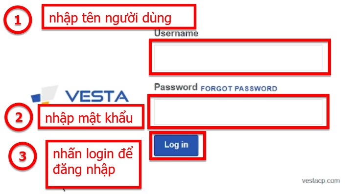 Đăng Nhập Vào VestaCP Sử Dụng Username Và Password