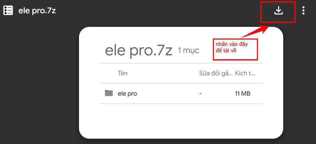 Nhấn Vào Biểu Tượng Tải Xuống để Tải File Cài đặt Plugin Elementor Pro