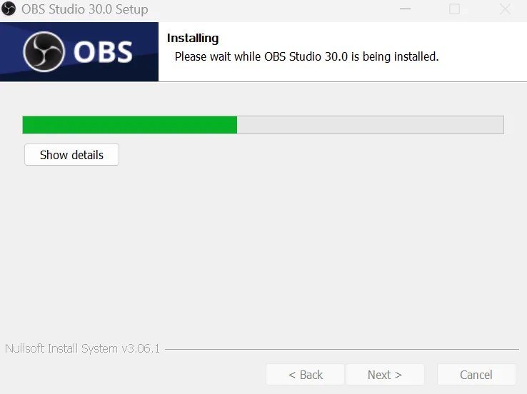 Qúa Trình Cài OBS Studio Trên Win 11, Win 10 đang Diễn Ra