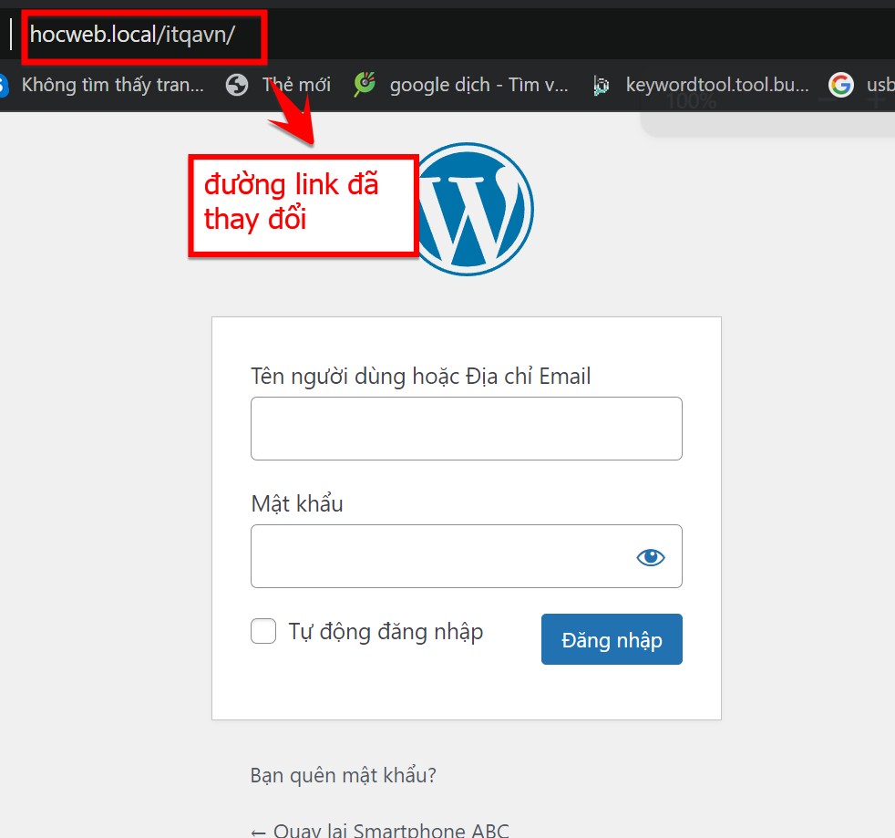 Thay đổi đường Dẫn Wp Admin WordPress Thành Công