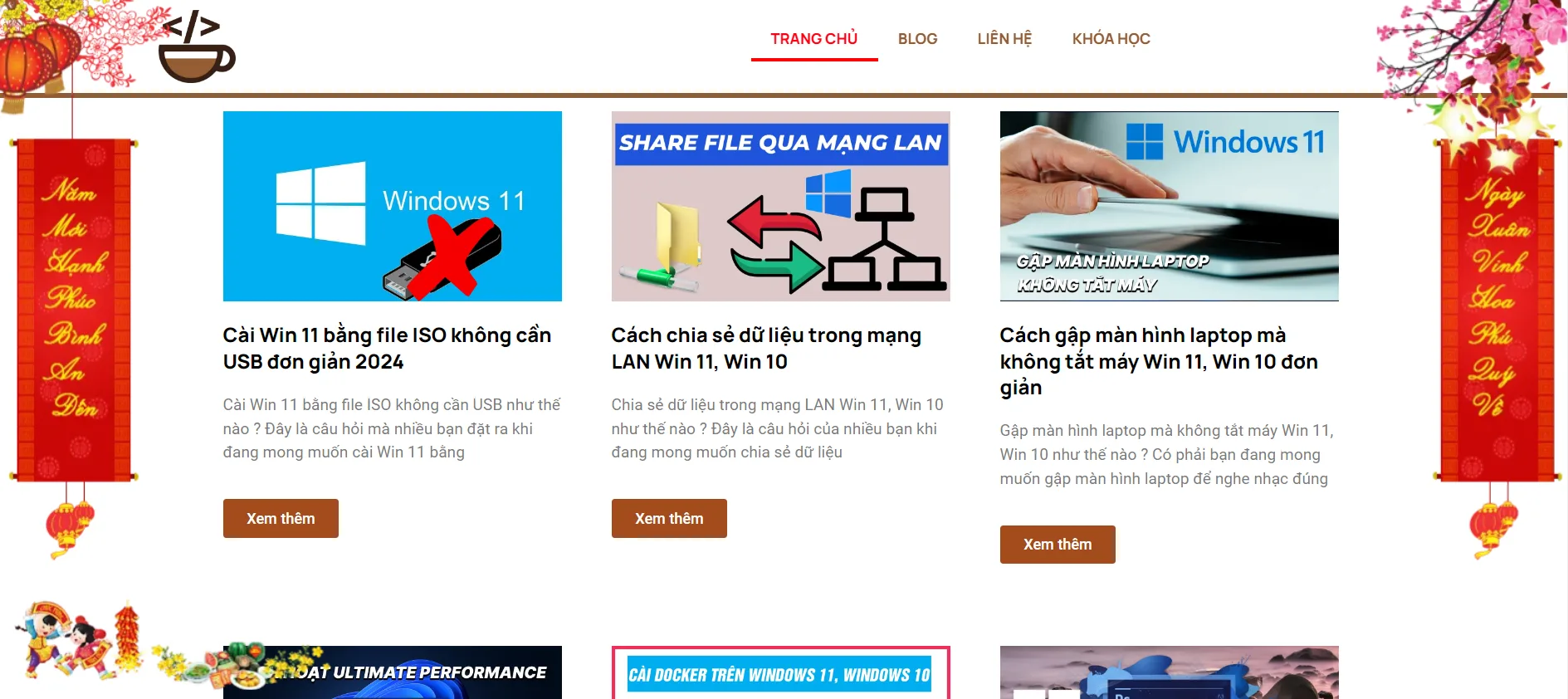 Thêm Code Trang Trí Tết Cho Website Thành Công