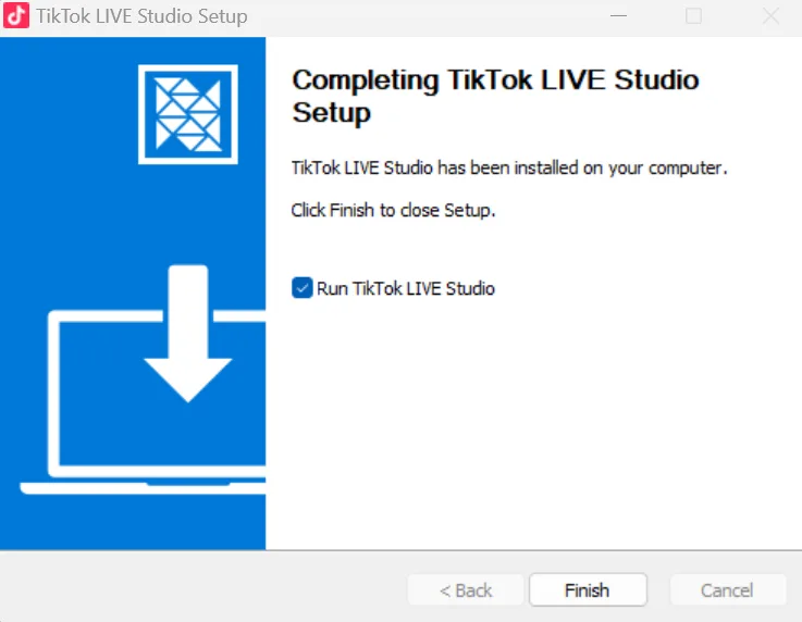 Thông Báo Cài đặt Tiktok Live Studio Thành Công
